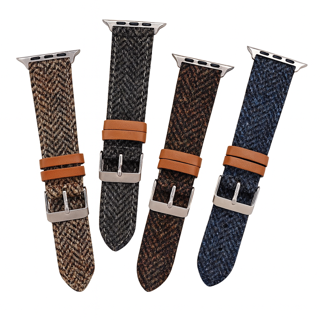 Bracelet Vintage en Laine et  Cuir pour Apple Watch