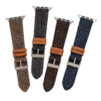 Bracelet Vintage en Laine et  Cuir pour Apple Watch