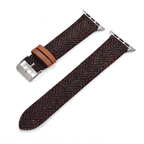 Bracelet Vintage en Laine et  Cuir pour Apple Watch