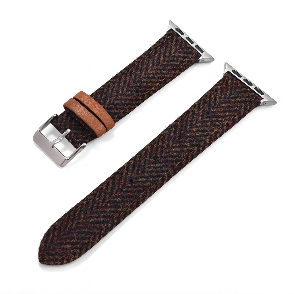 Bracelet Vintage en Laine et  Cuir pour Apple Watch