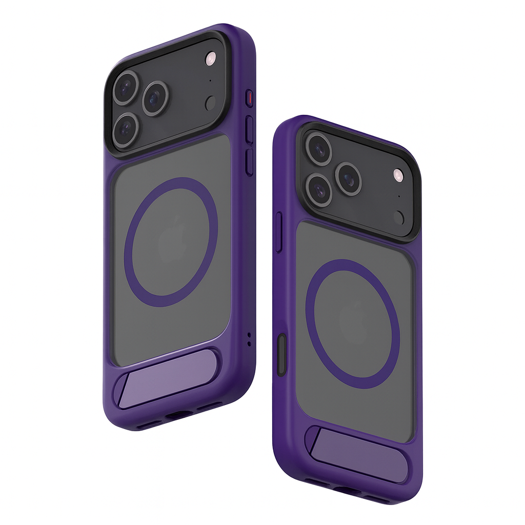 Coque MagSafe Matte avec Support Pliable pour iPhone