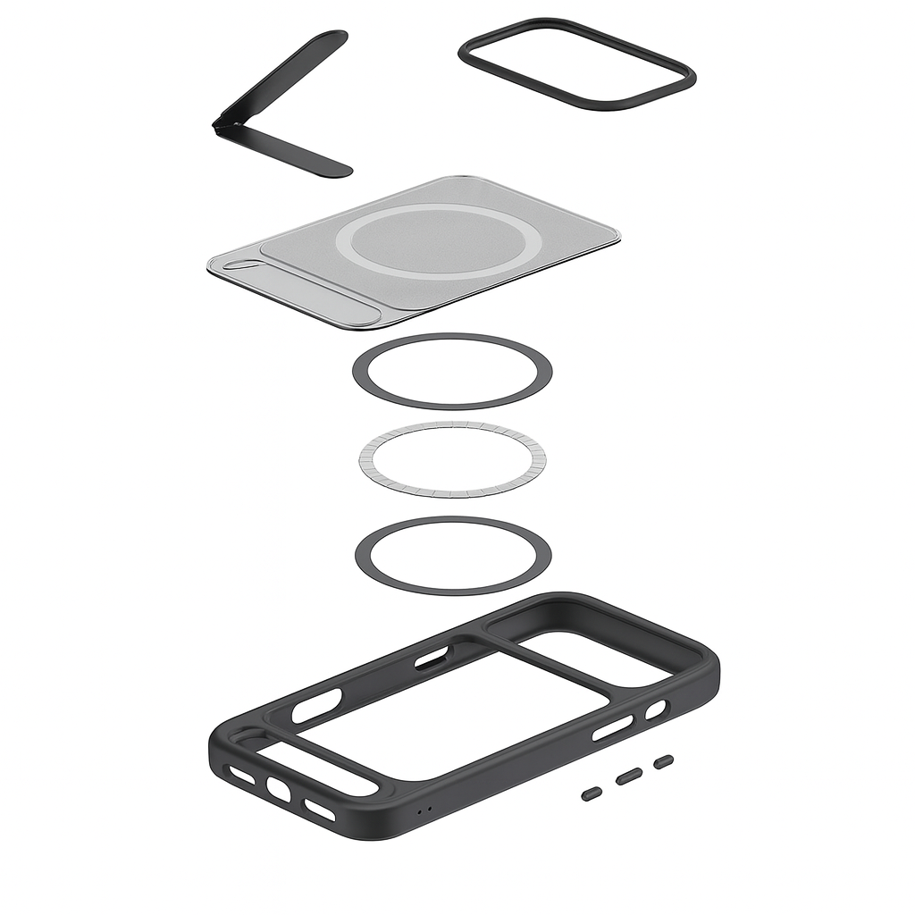 Coque MagSafe Matte avec Support Pliable pour iPhone