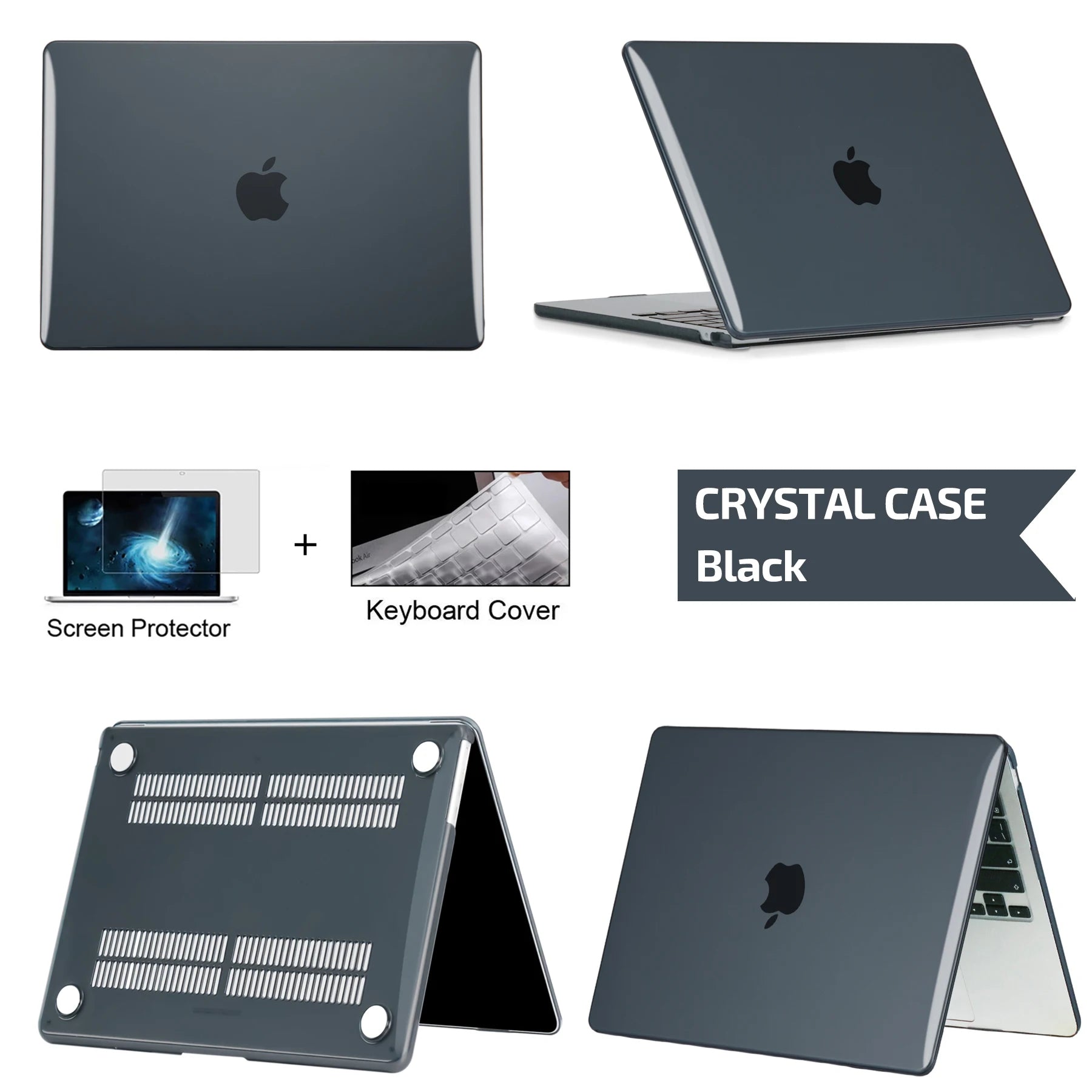 Coque Rigide couleur cristal unie pour MacBook