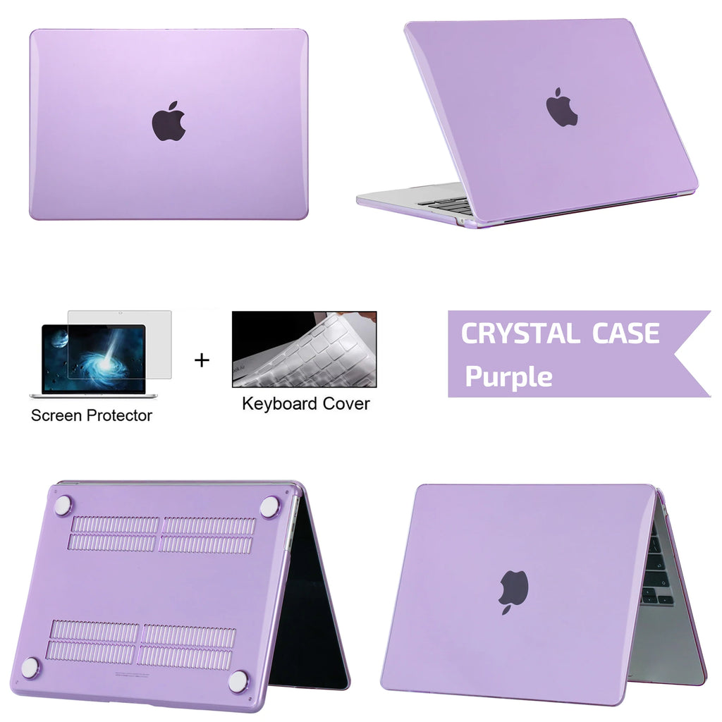 Coque Rigide couleur cristal unie pour MacBook