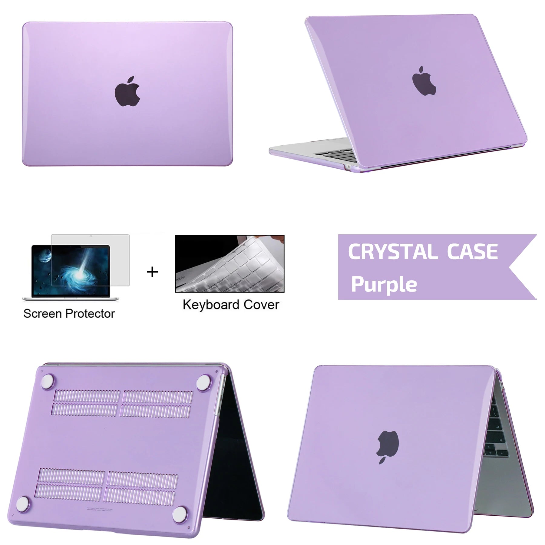 Coque Rigide couleur cristal unie pour MacBook