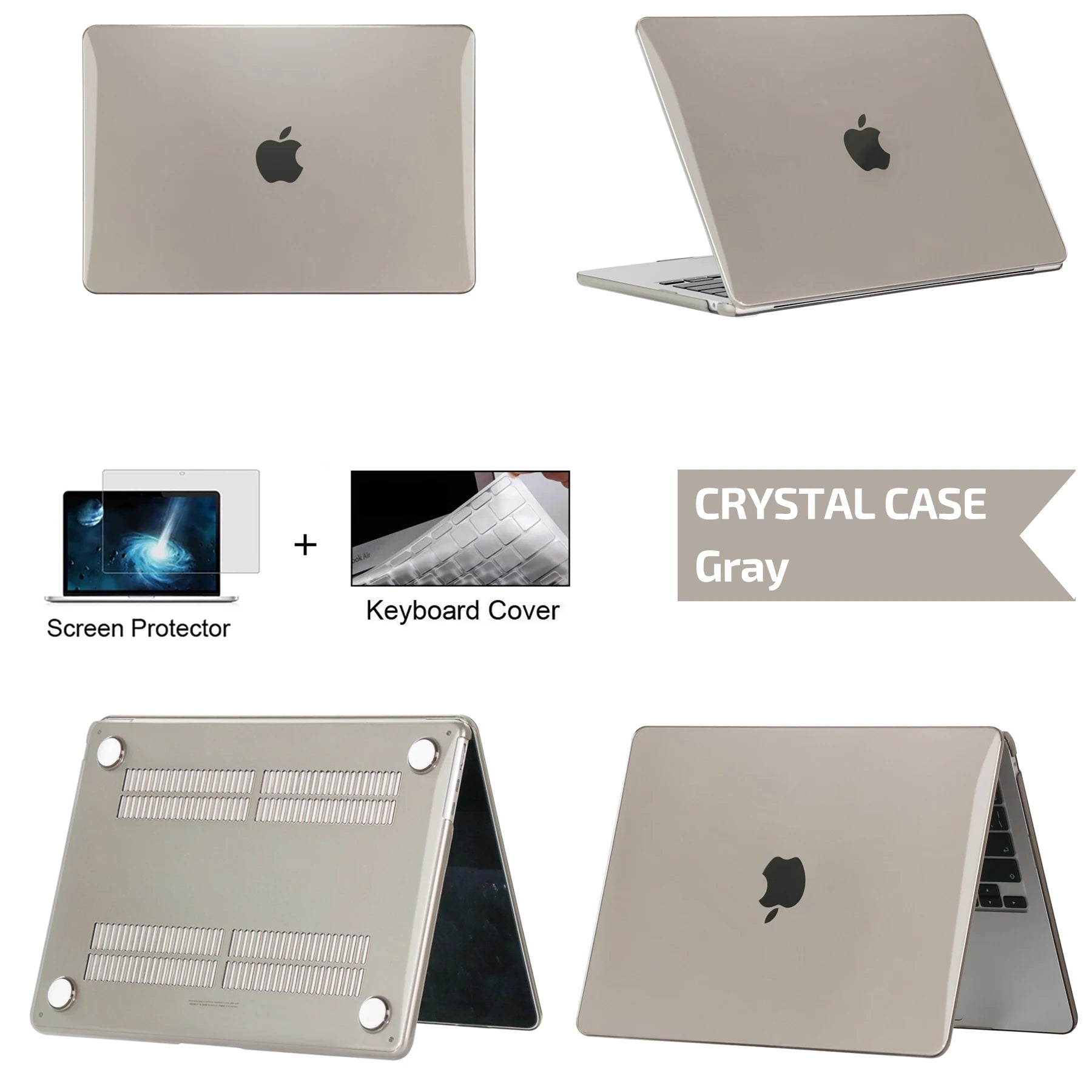 Coque Rigide couleur cristal unie pour MacBook