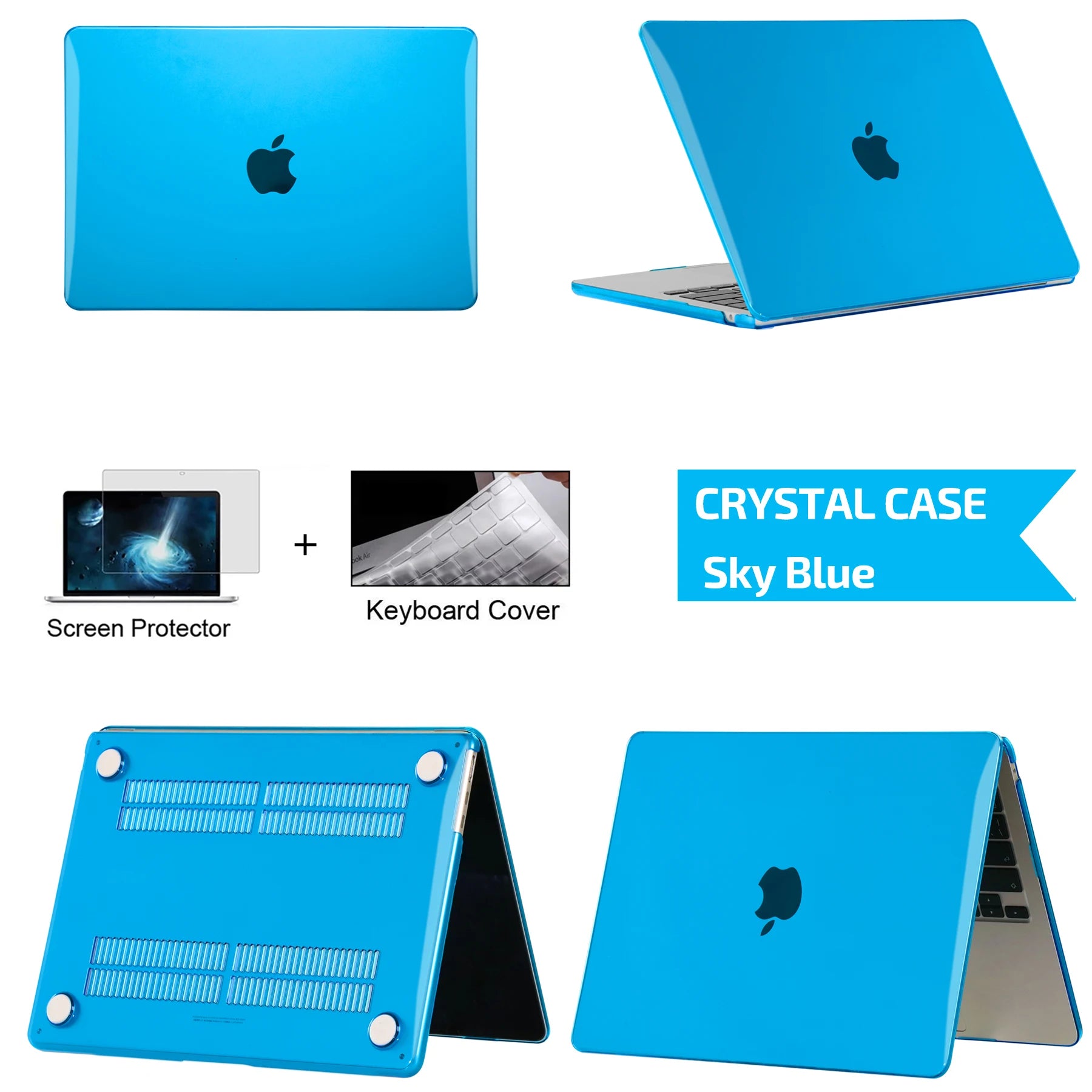 Coque Rigide couleur cristal unie pour MacBook